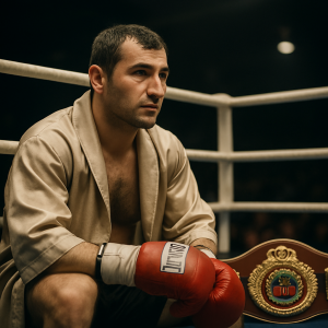 Ali Ismayilov pauses in the ring after his points win, focused on the next