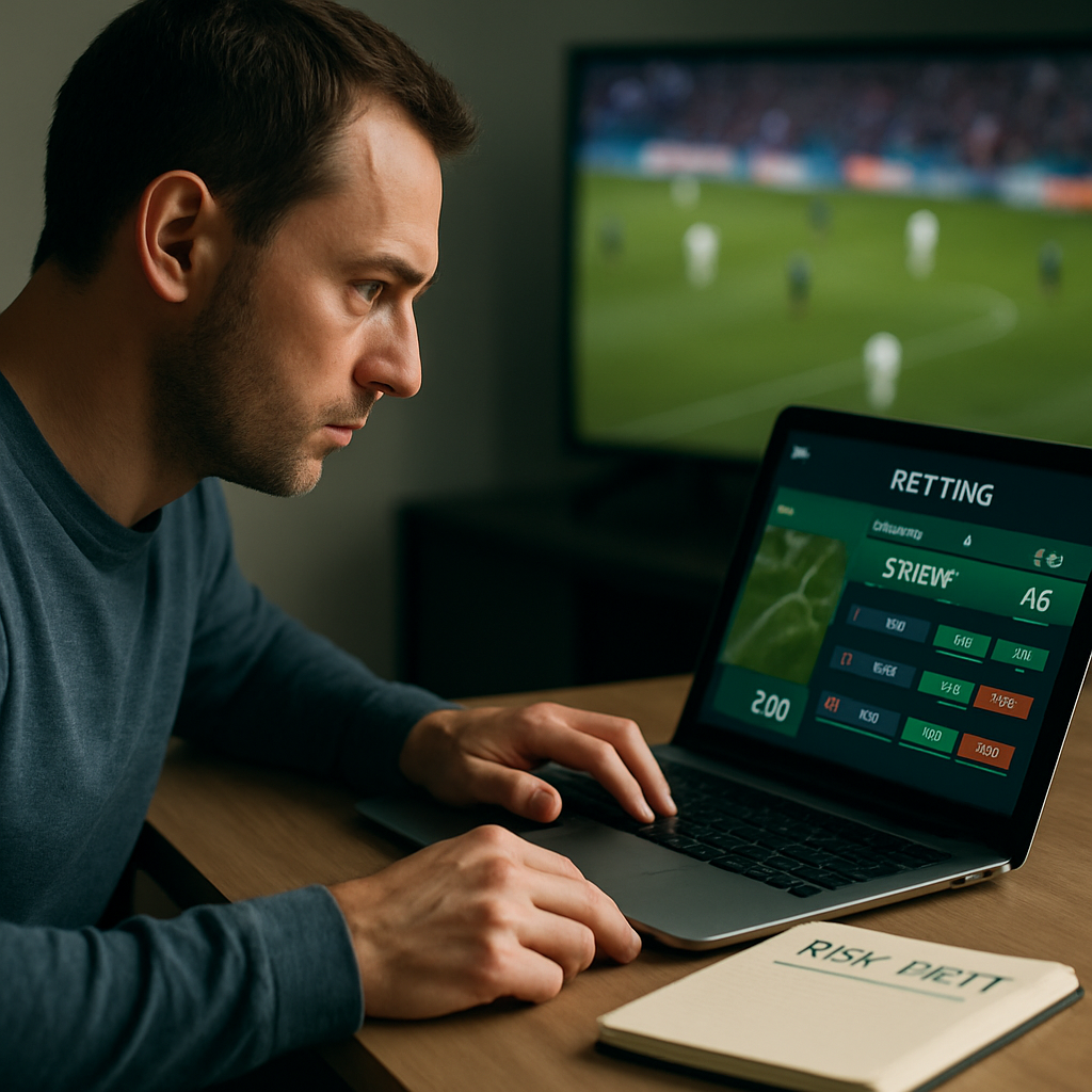 A bettor studies changing match odds while keeping a small stake and a clear